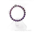 Amethyst Semi Precious Stone Elastic Beaded Bracelet